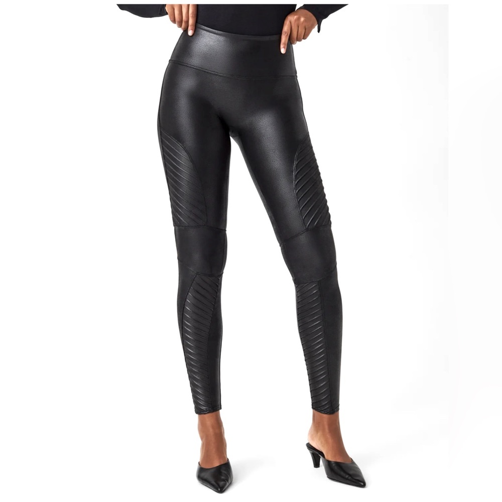 Nordstrom Spanx Faux Leather Moto Legging Large